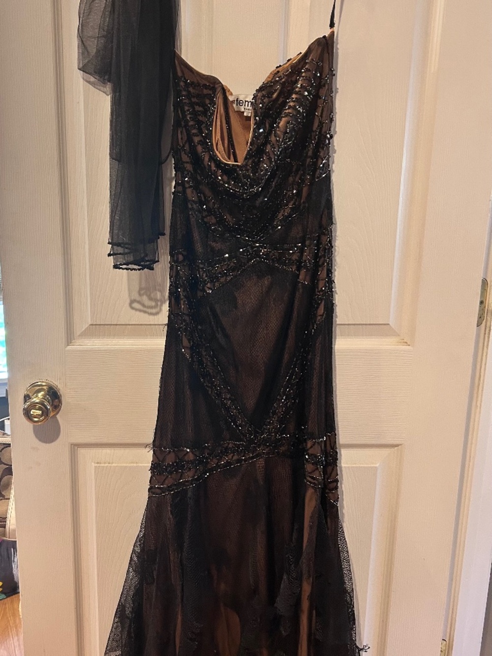 Y2K La Femme Paris Beaded Evening Gown Size 12